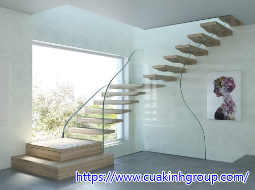 Chuyên lắp đặt thi công cầu thang kính cường lực tại Hà Giang