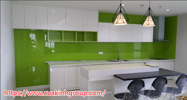Bảng màu kính cường lực ốp bếp theo xu hướng mới.