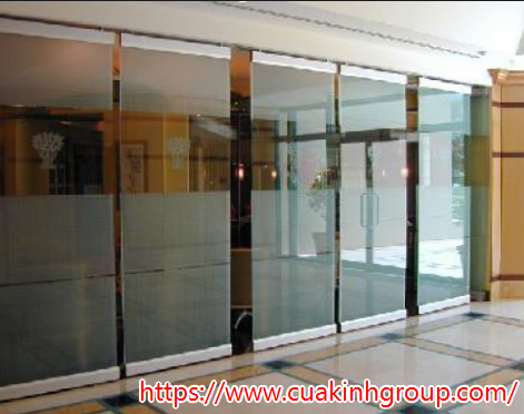 Bộ cửa kính cường lực lùa treo trượt