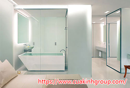 Các thiết kế vách kính cường lực phòng tắm cho chung cư
