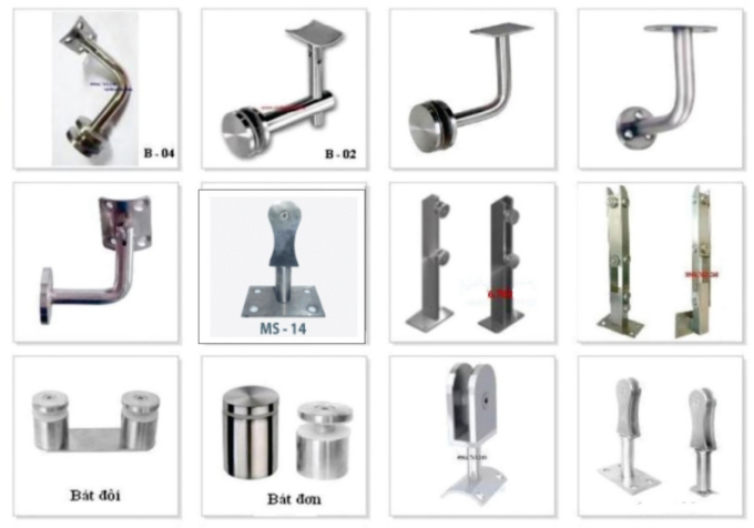 Phụ kiện lan can cầu thang kính cường lực