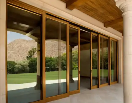 Cửa kính cường lực khung gỗ đẹp cho nhà thêm sang trọng