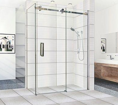 Mách bạn phòng tắm kính cửa lùa trượt treo tại Hà Nội