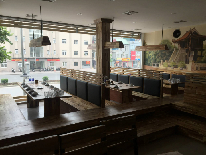 Vách Kính Cường Lực 8mm (8ly) Nhà Hàng Góc Hà Nội Tại Sóc Sơn