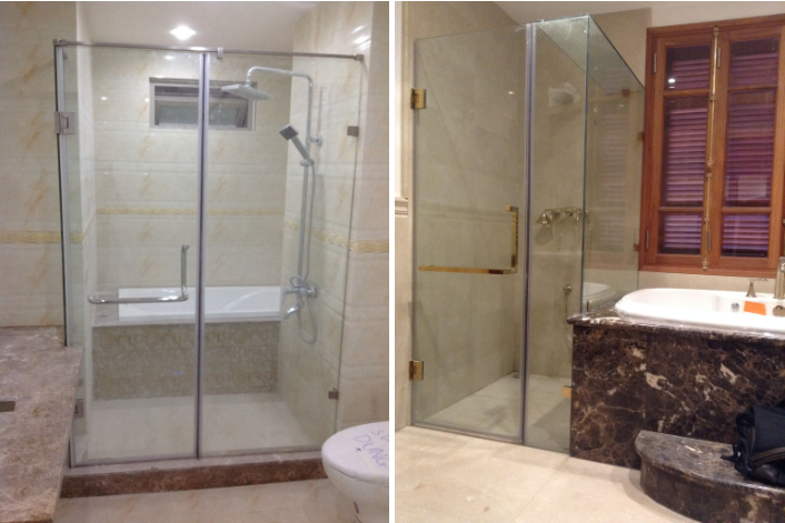 Vách Tắm Kính Mở 2 Tấm Tại Hại Bà Trưng