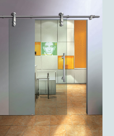 cửa kính cường lực trượt treo