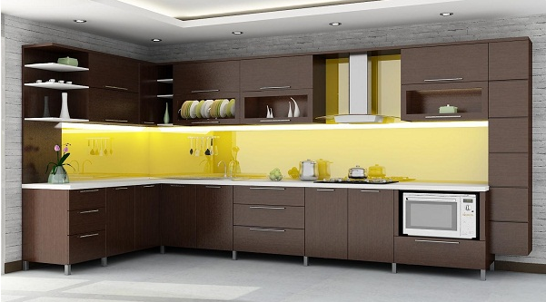 kính mầu ốp bếp cường lực