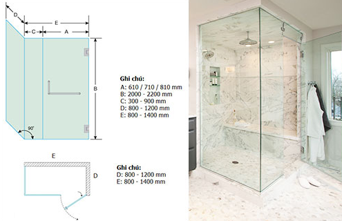 So sánh vách tắm kính mở quay và mở trượt