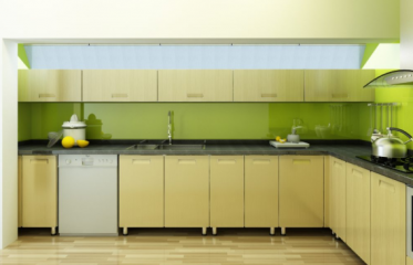 Kính Màu Ốp Bếp Màu Nõn Chuối