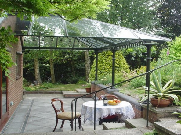 Mái che mái hiên kính cường lực  1