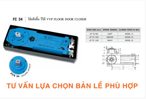 Cấu tạo bản lề cửa thủy lưc