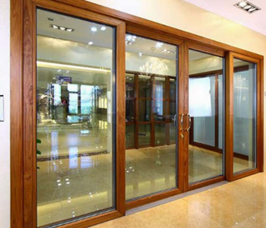 Cửa kính cường lực khung gỗ 2