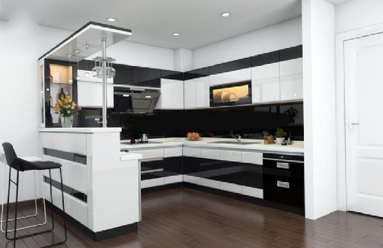 Kính Ốp Bếp Màu Đen 2