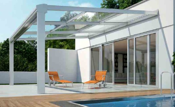 Mái hiên kính cường lực