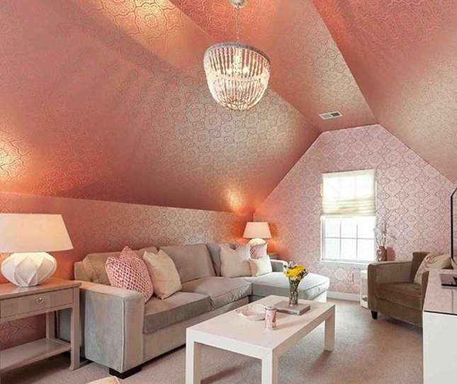 1. Pha trộn giữa giấy dán tường và gỗ pallet