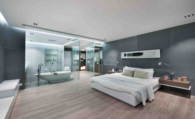 Phòng tắm kính trong phòng ngủ 1