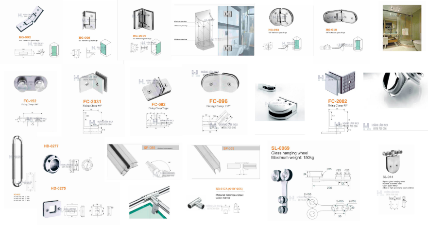 Phụ kiện vách tắm kính Hafele