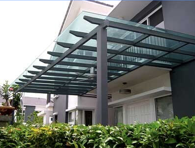 Thi công mái kính cường lưc