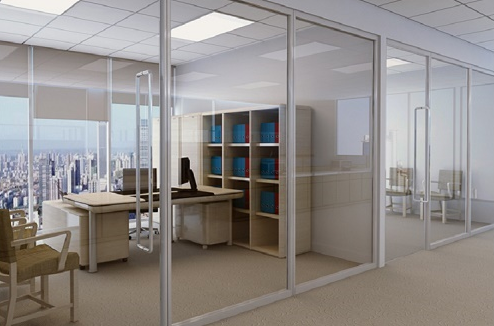 Vách kính cường lực khung nhôm