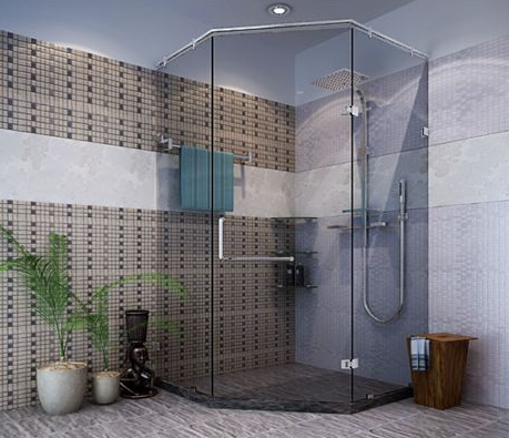 Vách tắm kính 135 độ đẹp 2019