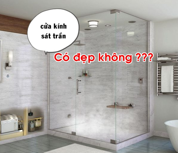 Mẫu vách tắm kính sát trần đẹp